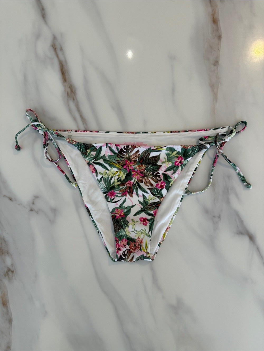 Victoria's Secret Tropical Floral Side Tie Bikini Bottoms Swimwear Large